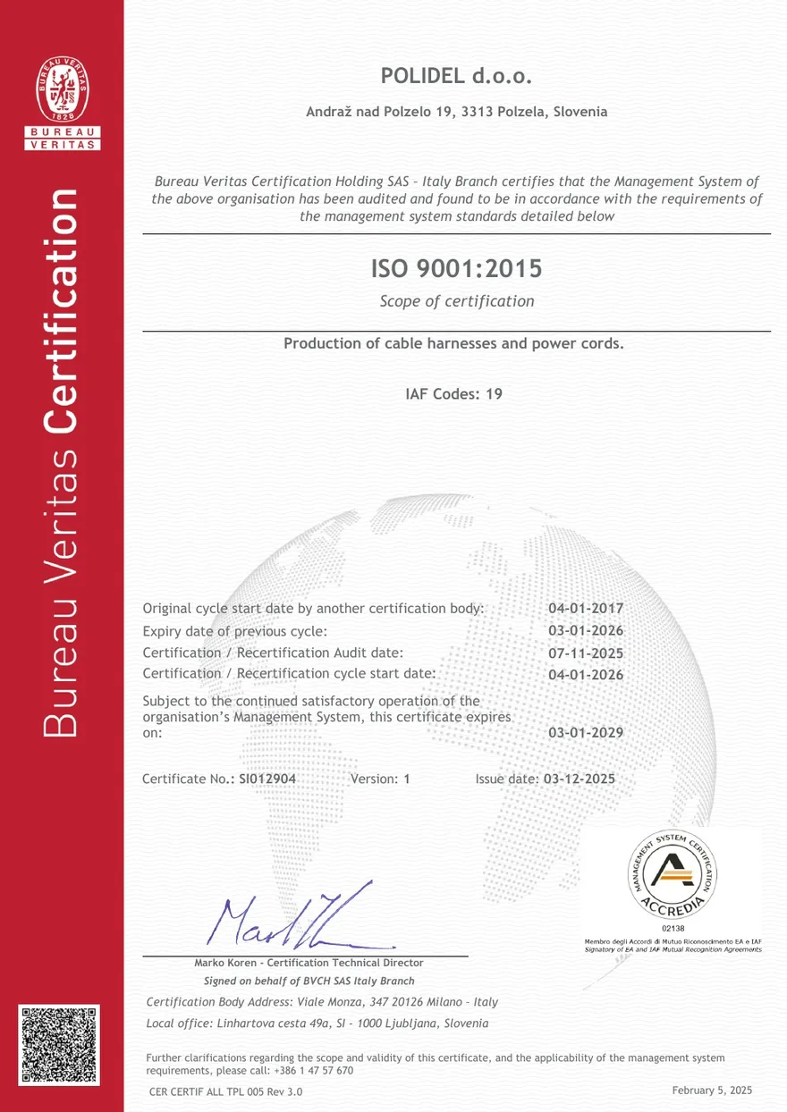 ISO 9001:2015 certificate